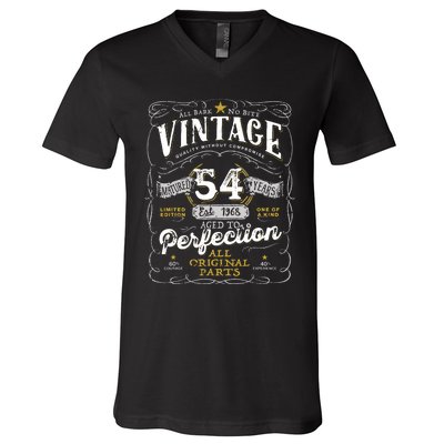 54th Birthday Vintage 1968 Birthday For Women Funny Men 54 Years Old V-Neck T-Shirt