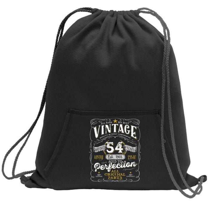 54th Birthday Vintage 1968 Birthday For Women Funny Men 54 Years Old Sweatshirt Cinch Pack Bag