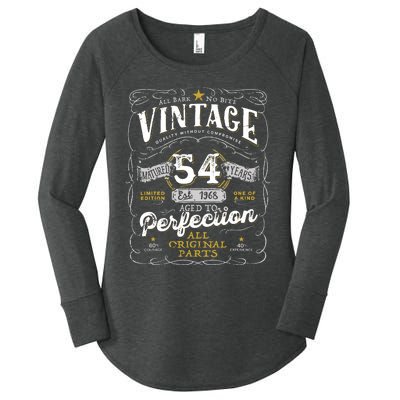 54th Birthday Vintage 1968 Birthday For Women Funny Men 54 Years Old Women's Perfect Tri Tunic Long Sleeve Shirt