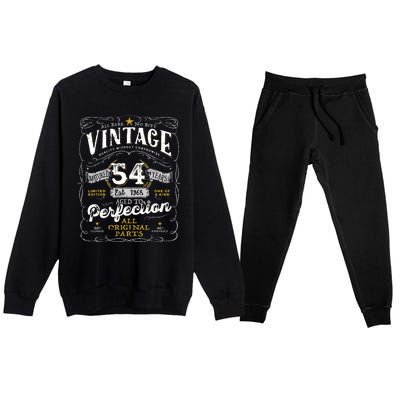 54th Birthday Vintage 1968 Birthday For Women Funny Men 54 Years Old Premium Crewneck Sweatsuit Set