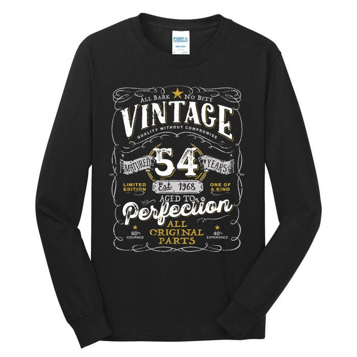 54th Birthday Vintage 1968 Birthday For Women Funny Men 54 Years Old Tall Long Sleeve T-Shirt