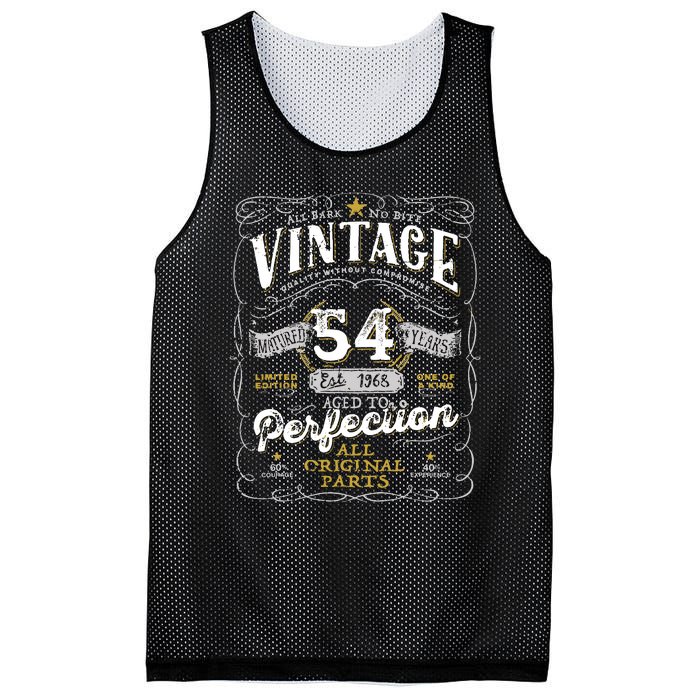 54th Birthday Vintage 1968 Birthday For Women Funny Men 54 Years Old Mesh Reversible Basketball Jersey Tank