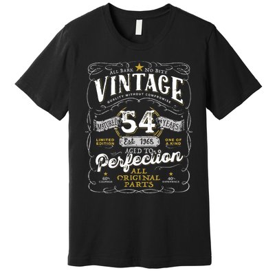 54th Birthday Vintage 1968 Birthday For Women Funny Men 54 Years Old Premium T-Shirt