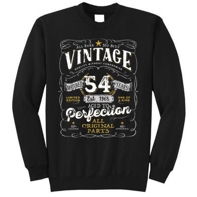 54th Birthday Vintage 1968 Birthday For Women Funny Men 54 Years Old Tall Sweatshirt