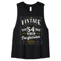 54th Birthday Vintage 1968 Birthday For Women Funny Men 54 Years Old Women's Racerback Cropped Tank