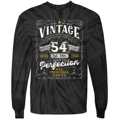 54th Birthday Vintage 1968 Birthday For Women Funny Men 54 Years Old Tie-Dye Long Sleeve Shirt