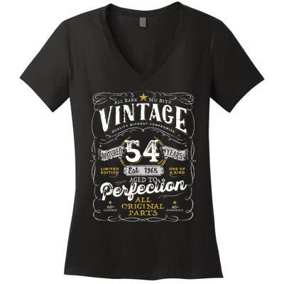 54th Birthday Vintage 1968 Birthday For Women Funny Men 54 Years Old Women's V-Neck T-Shirt