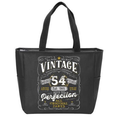 54th Birthday Vintage 1968 Birthday For Women Funny Men 54 Years Old Zip Tote Bag