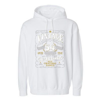 54th Birthday Vintage 1968 Birthday For Women Funny Men 54 Years Old Garment-Dyed Fleece Hoodie