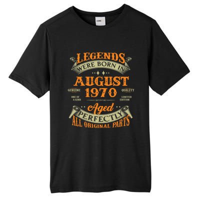 53rd Birthday Vintage Legends Born In August 1970 Gift Tall Fusion ChromaSoft Performance T-Shirt