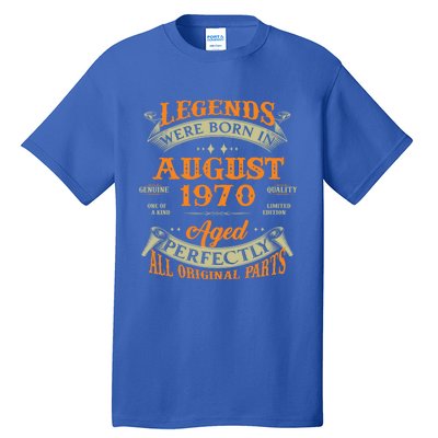 53rd Birthday Vintage Legends Born In August 1970 Gift Tall T-Shirt