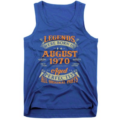 53rd Birthday Vintage Legends Born In August 1970 Gift Tank Top