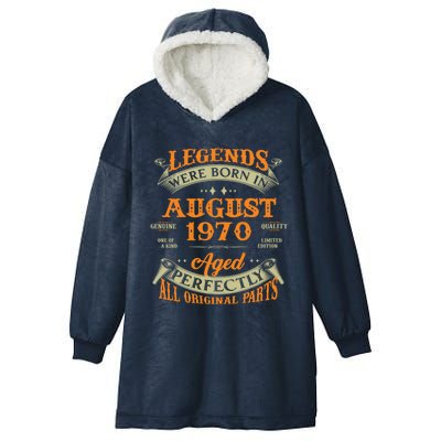 53rd Birthday Vintage Legends Born In August 1970 Gift Hooded Wearable Blanket