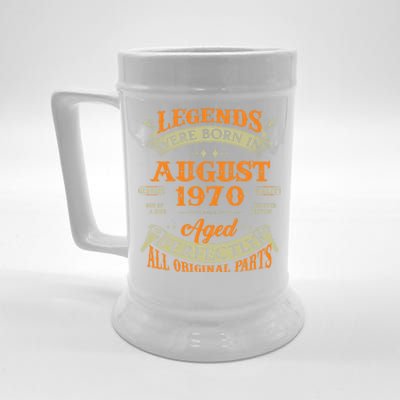 53rd Birthday Vintage Legends Born In August 1970 Gift Beer Stein