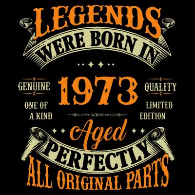 50th Birthday Vintage Legends Born In 1973 50 Years Old T-Shirt