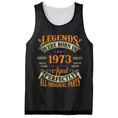 50th Birthday Vintage Legends Born In 1973 50 Years Old Mesh Reversible Basketball Jersey Tank