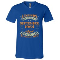 59th Birthday Vintage Legends Born In September 1964 Gift V-Neck T-Shirt