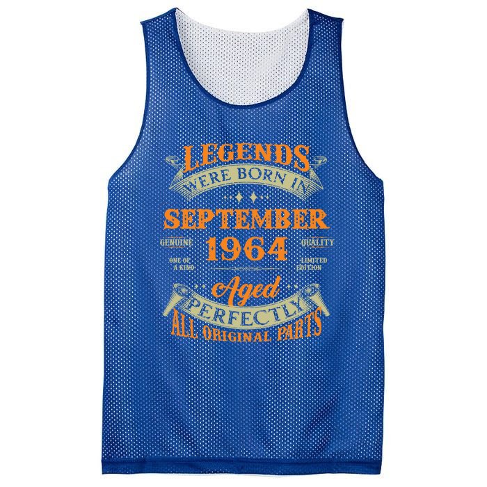 59th Birthday Vintage Legends Born In September 1964 Gift Mesh Reversible Basketball Jersey Tank