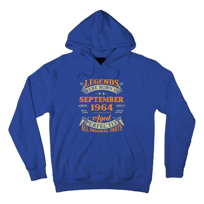 59th Birthday Vintage Legends Born In September 1964 Gift Tall Hoodie