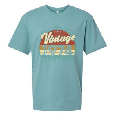 50 Birthday Vintage 1974 Limited Edition 50 Years Old 48th Sueded Cloud Jersey T-Shirt