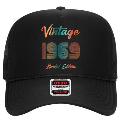 54th Birthday Vintage 1969 Limited Edition 54 Years Old High Crown Mesh Back Trucker Hat