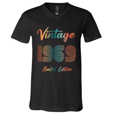 54th Birthday Vintage 1969 Limited Edition 54 Years Old V-Neck T-Shirt