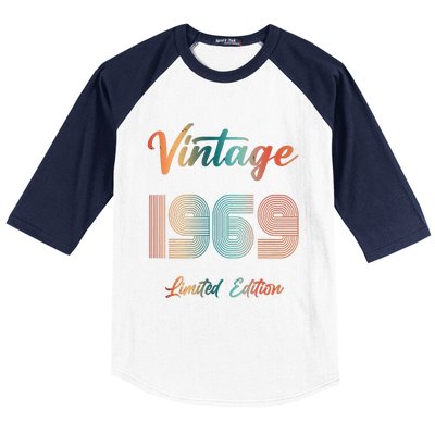 54th Birthday Vintage 1969 Limited Edition 54 Years Old Baseball Sleeve Shirt