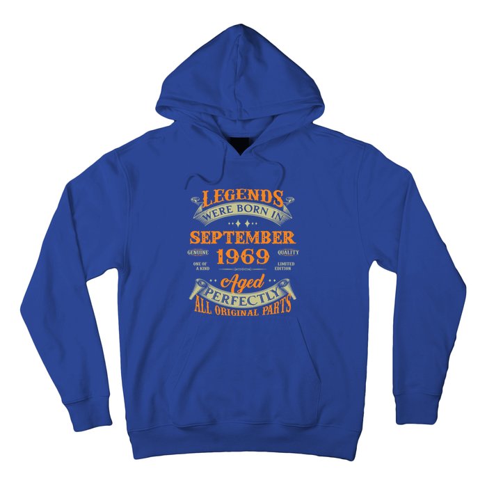 54th Birthday Vintage Legends Born In September 1969 Gift Hoodie