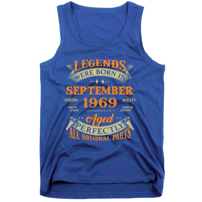 54th Birthday Vintage Legends Born In September 1969 Gift Tank Top