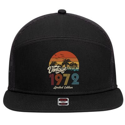 51st Birthday Vintage Limited Edition 1972 7 Panel Mesh Trucker Snapback Hat