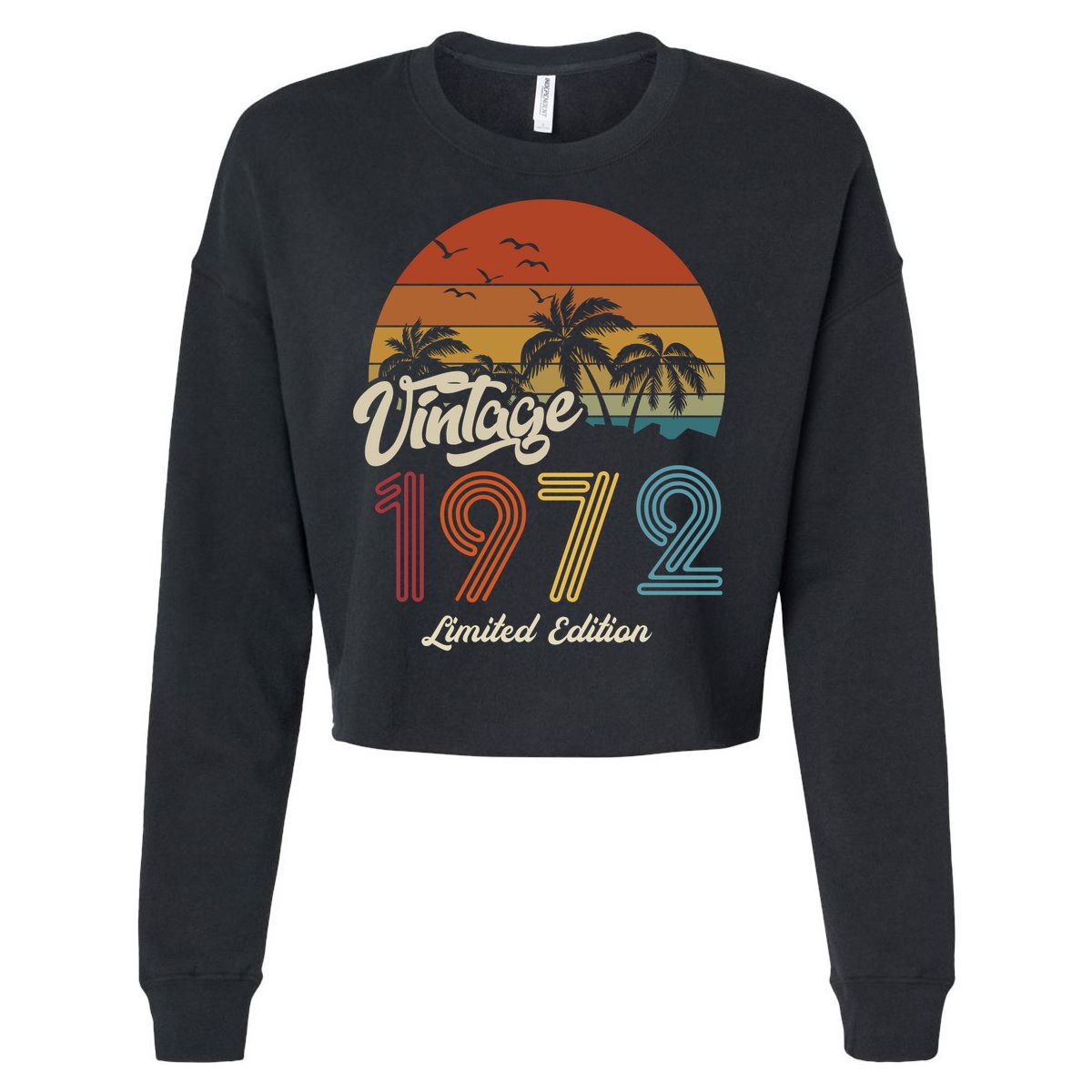 51st Birthday Vintage Limited Edition 1972 Cropped Pullover Crew