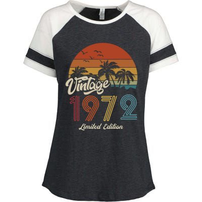 51st Birthday Vintage Limited Edition 1972 Enza Ladies Jersey Colorblock Tee