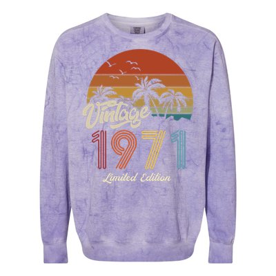 52nd Birthday Vintage Limited Edition 1971 Colorblast Crewneck Sweatshirt