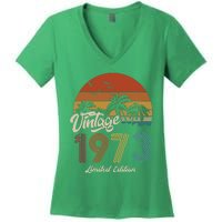 50th Birthday Vintage Limited Edition 1973 Women's V-Neck T-Shirt