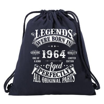 58th Birthday Vintage Birthday Legend Born In 1964 Drawstring Bag