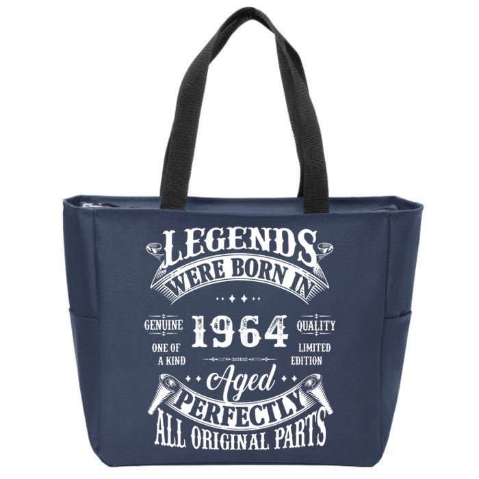 58th Birthday Vintage Birthday Legend Born In 1964 Zip Tote Bag