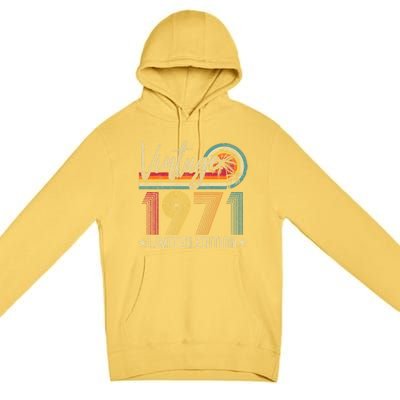 53rd Birthday Vintage 1971 53 Years Old Retro Premium Pullover Hoodie