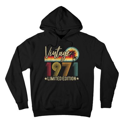 53rd Birthday Vintage 1971 53 Years Old Retro Hoodie