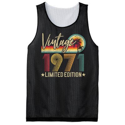 53rd Birthday Vintage 1971 53 Years Old Retro Mesh Reversible Basketball Jersey Tank