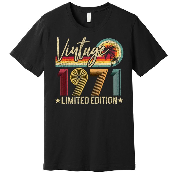 53rd Birthday Vintage 1971 53 Years Old Retro Premium T-Shirt