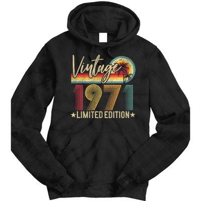 53rd Birthday Vintage 1971 53 Years Old Retro Tie Dye Hoodie