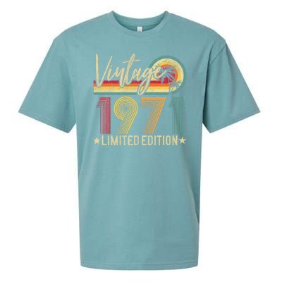 53rd Birthday Vintage 1971 53 Years Old Retro Sueded Cloud Jersey T-Shirt