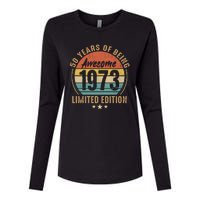 50th Birthday Vintage Limited Edition 1973 Womens Cotton Relaxed Long Sleeve T-Shirt