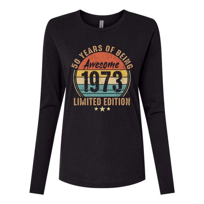 50th Birthday Vintage Limited Edition 1973 Womens Cotton Relaxed Long Sleeve T-Shirt