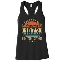 50th Birthday Vintage Limited Edition 1973 Women's Racerback Tank