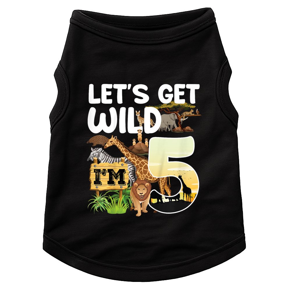 5th Birthday Zoo Safari Jungle Animal | Lets Get Wild Im 5 Doggie Tank