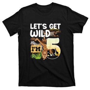 5th Birthday Zoo Safari Jungle Animal | Lets Get Wild Im 5 T-Shirt