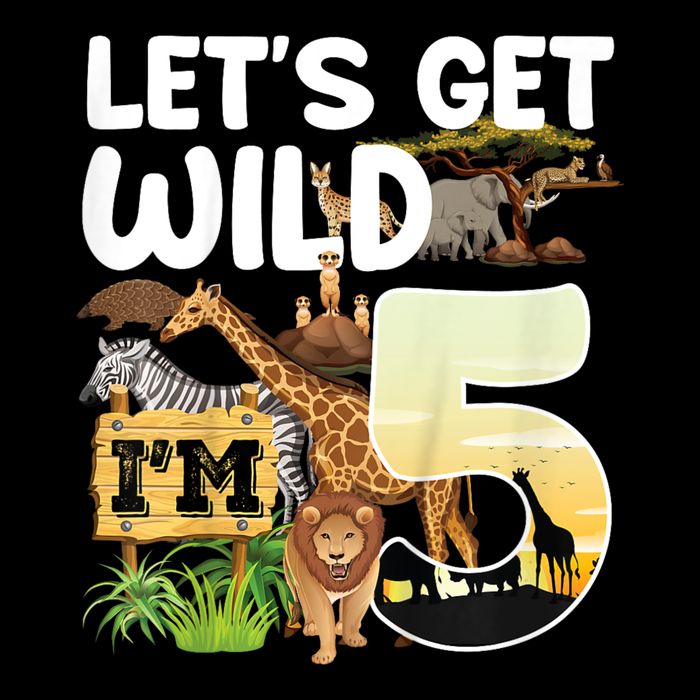 5th Birthday Zoo Safari Jungle Animal | Lets Get Wild Im 5 City Backpack