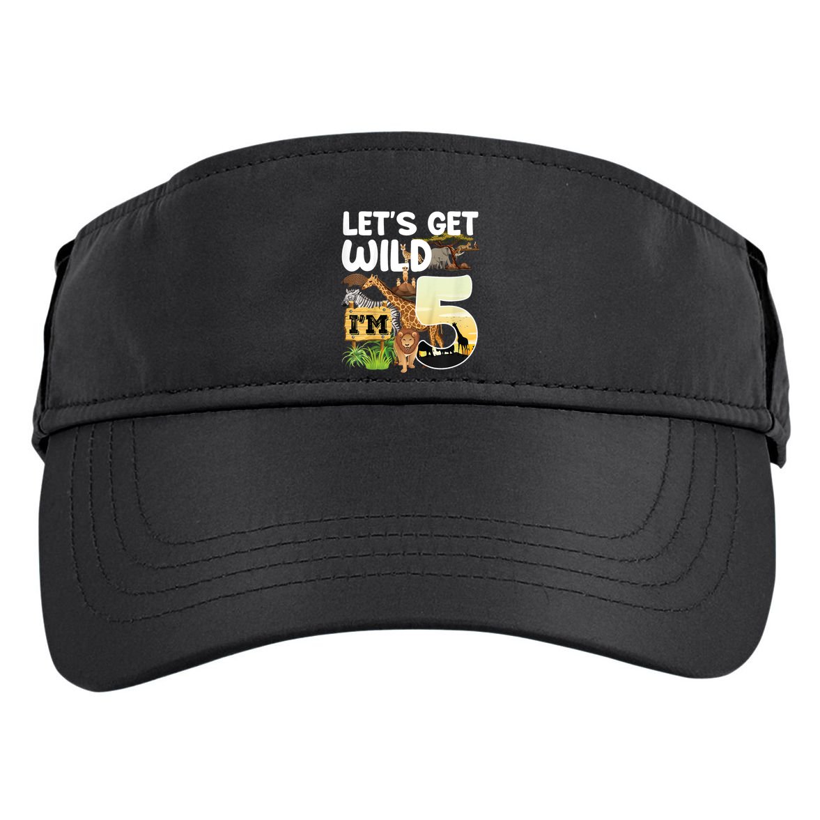 5th Birthday Zoo Safari Jungle Animal | Lets Get Wild Im 5 Adult Drive Performance Visor