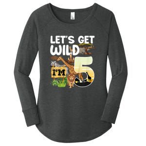 5th Birthday Zoo Safari Jungle Animal | Lets Get Wild Im 5 Women's Perfect Tri Tunic Long Sleeve Shirt